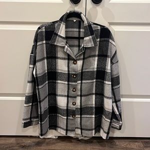 XL black, white, grey flannel- medium thickness- flannel like material
